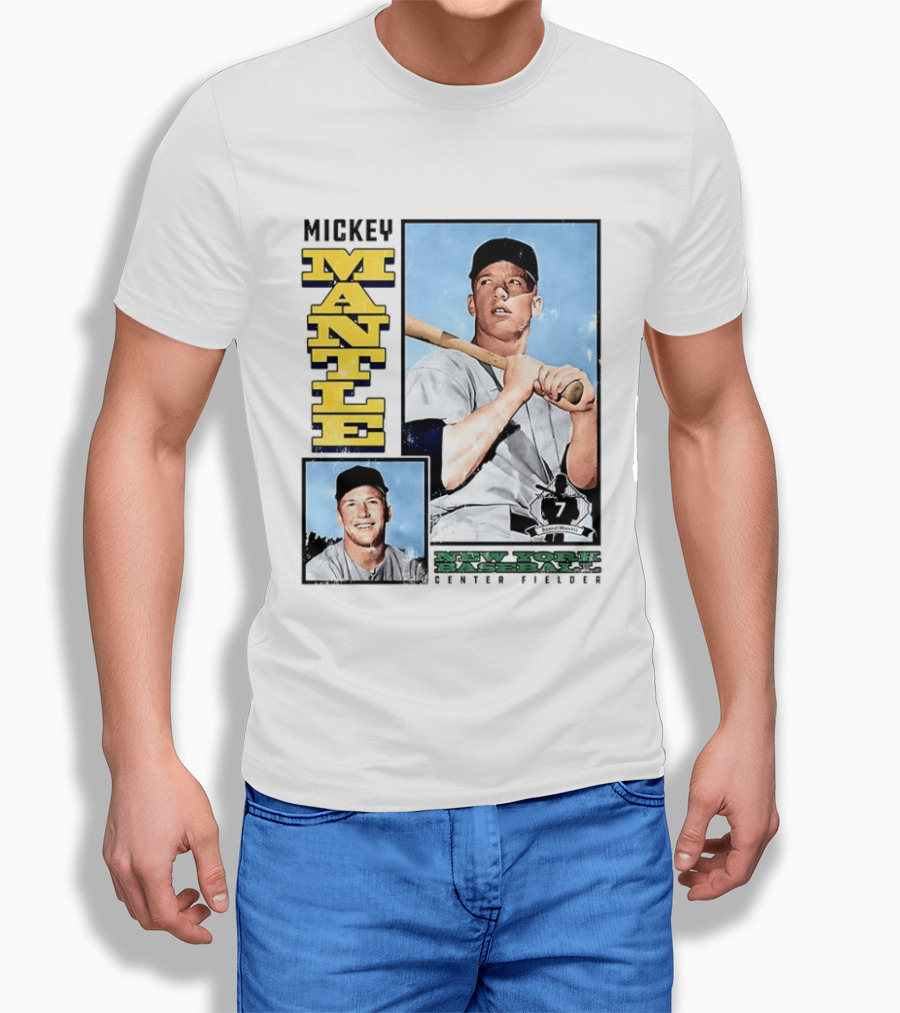 Mickey Mantle New York Yankees Center Fielder Number 7 Baseball Player T-Shirt