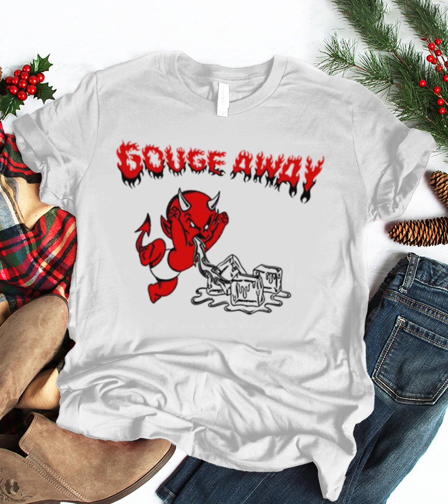 Gouge Away Red Devil Smashing Ice Cubes T-Shirt