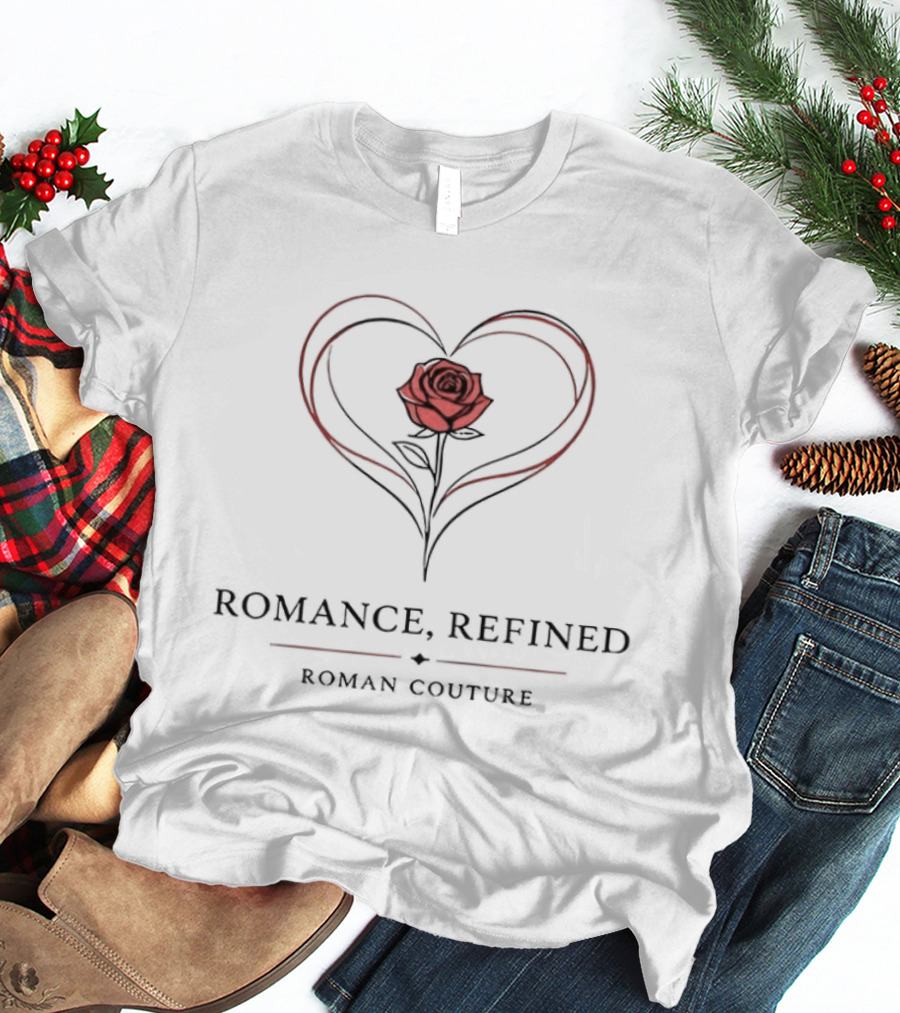Romance Refined Roman Couture Rose Heart Elegance T-Shirt