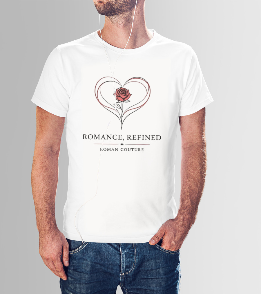 Romance Refined Roman Couture Rose Heart Elegance T-Shirt