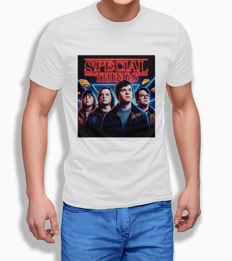 SPECIAL THINGS Retro 80s Neon Style Adventure Mystery Series T-Shirt