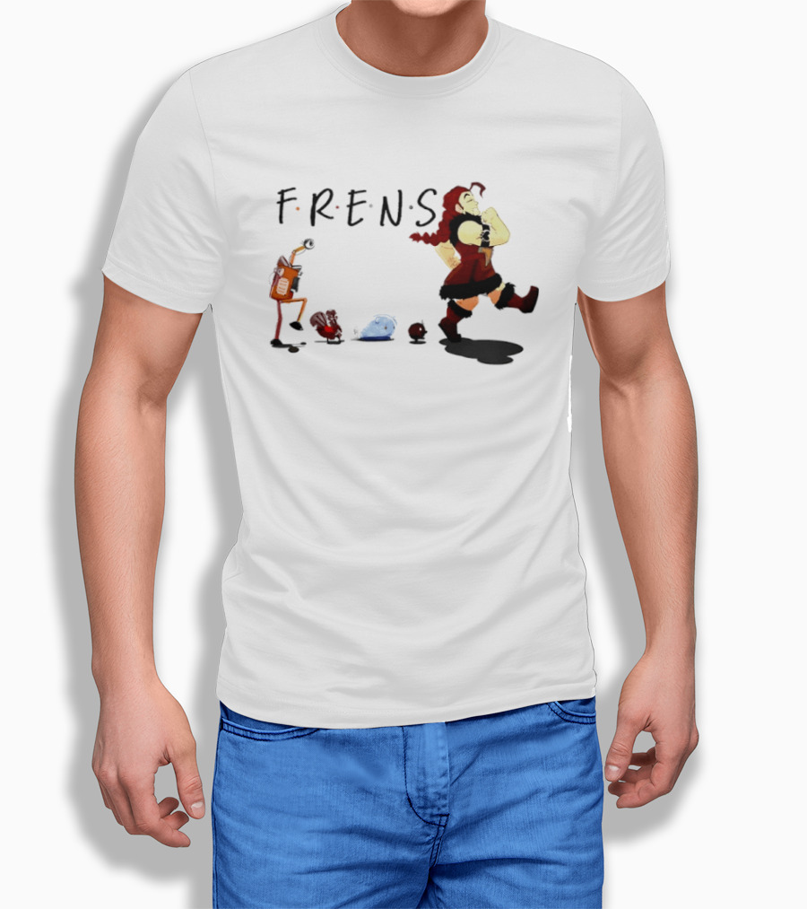 Taz And Frens Marching Group With Character Silhouettes And Fun T-Shirt