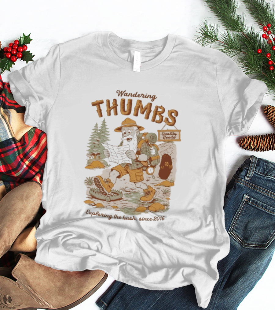 Wandering Thumbs Exploring The Bush Cowboy Bear Camping Since 2016 T-Shirt