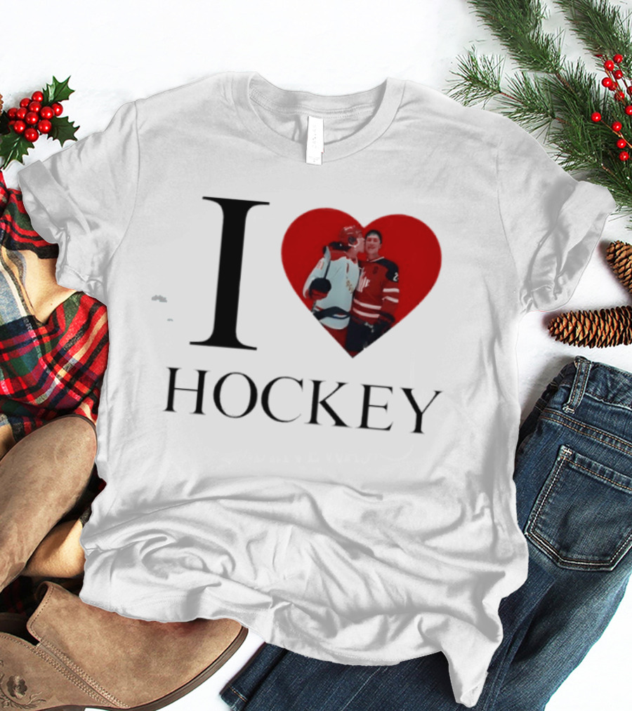 Williams & Storrie I Love Hockey Players Red Heart T-Shirt