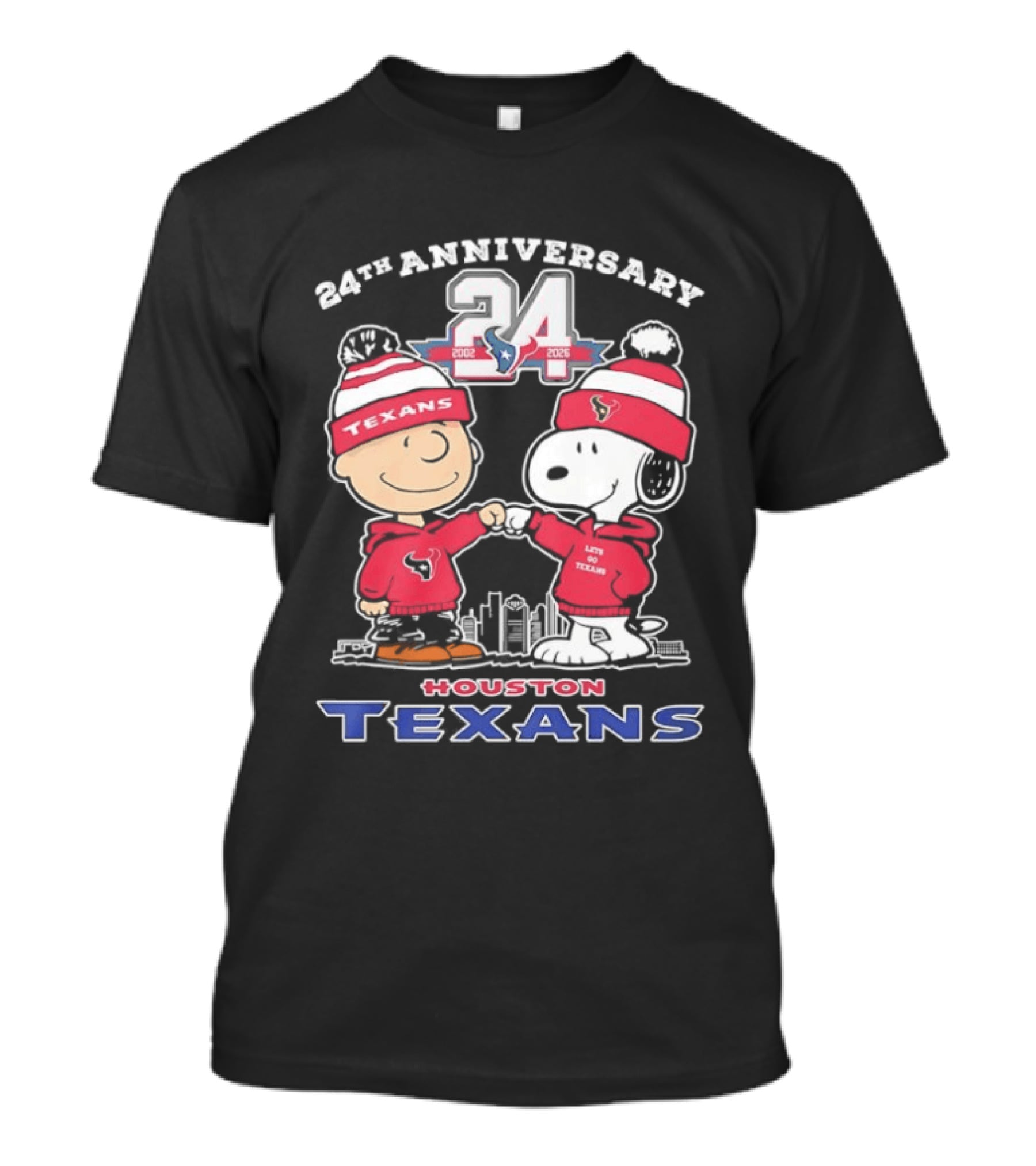 24th Anniversary Charlie Brown Snoopy Houston Texans 2002 2026 T-Shirt