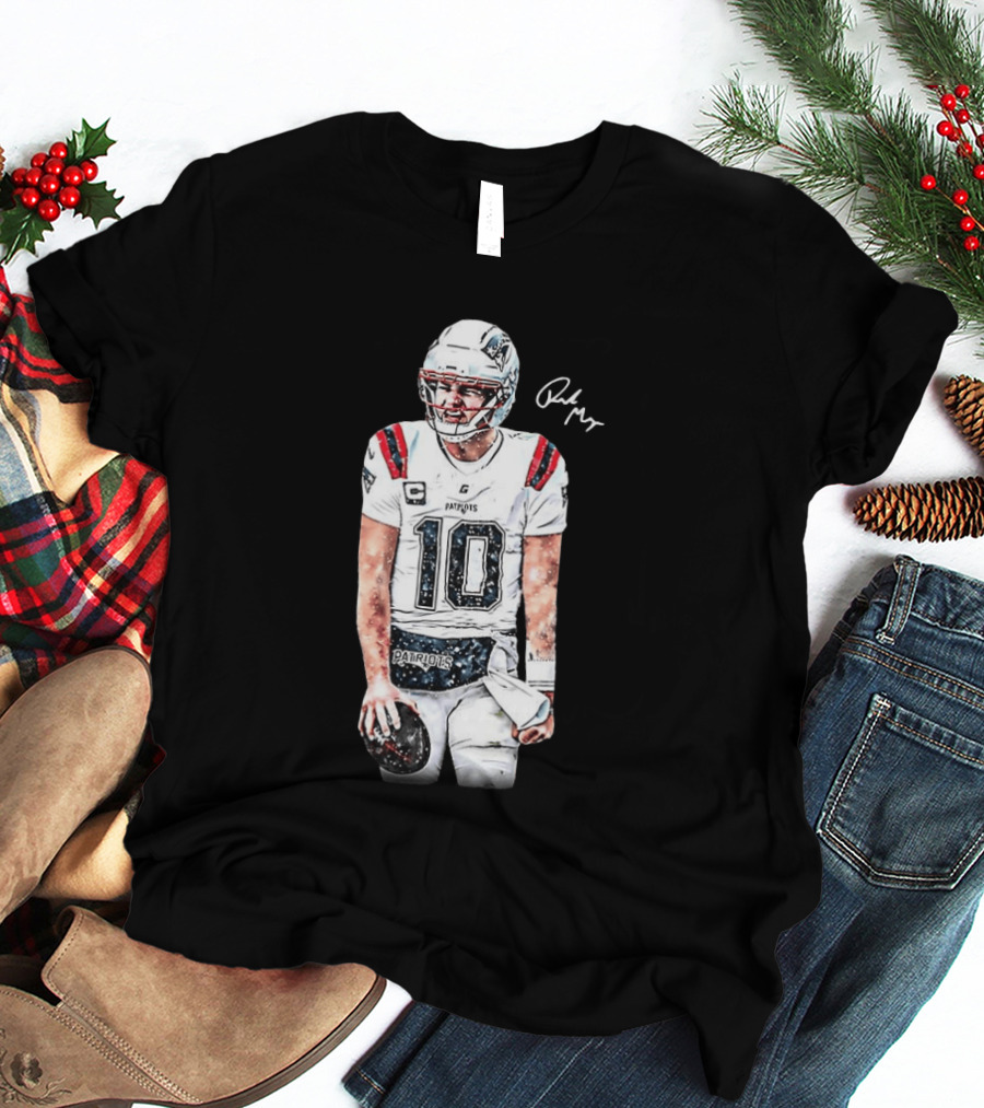 Drake Maye New England Patriots Jersey Ice Cold Iceman Autograph T-Shirt