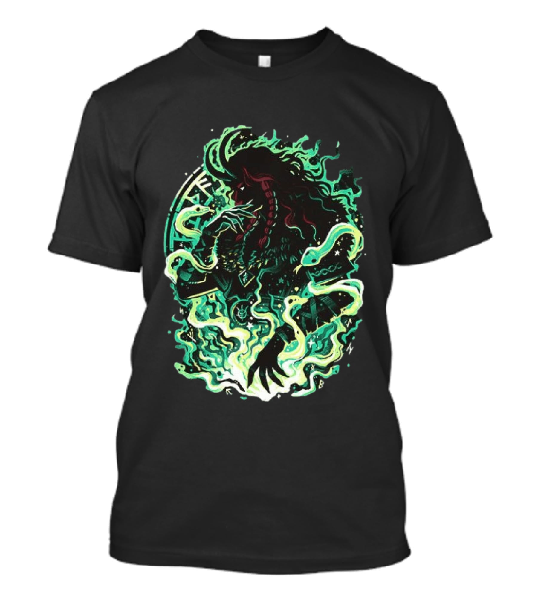 Loki Norse God Of Mischief Mythology With Serpents And Runes T-Shirt