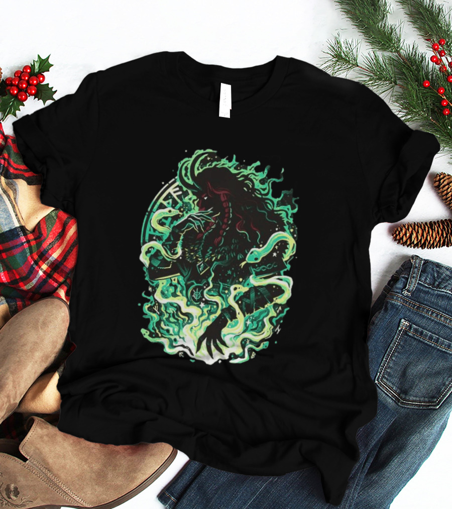 Loki Norse God Of Mischief Mythology With Serpents And Runes T-Shirt