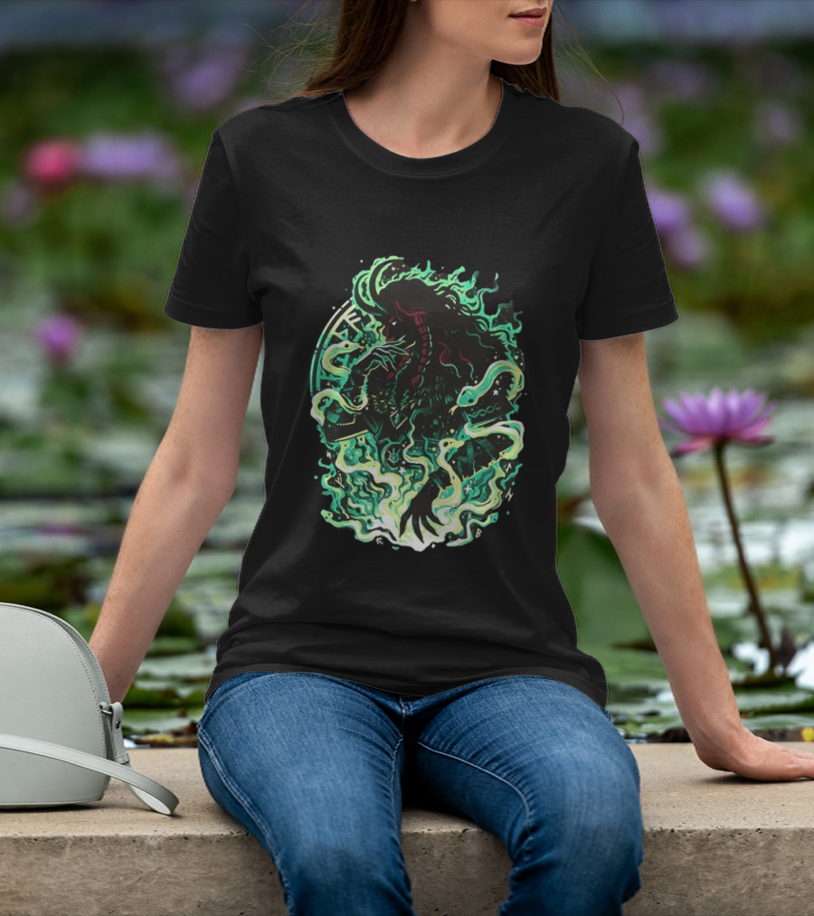 Loki Norse God Of Mischief Mythology With Serpents And Runes T-Shirt