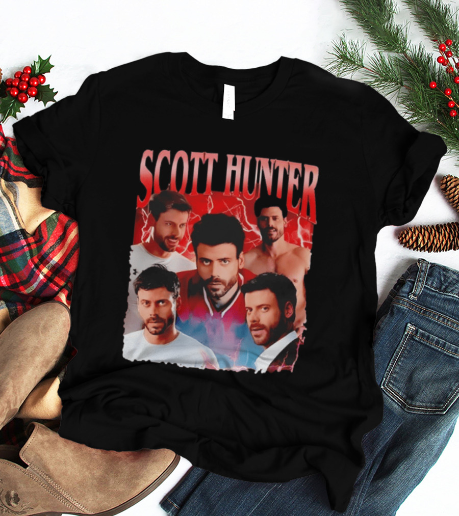 Scott Hunter Lightning Background Multiple Poses T-Shirt