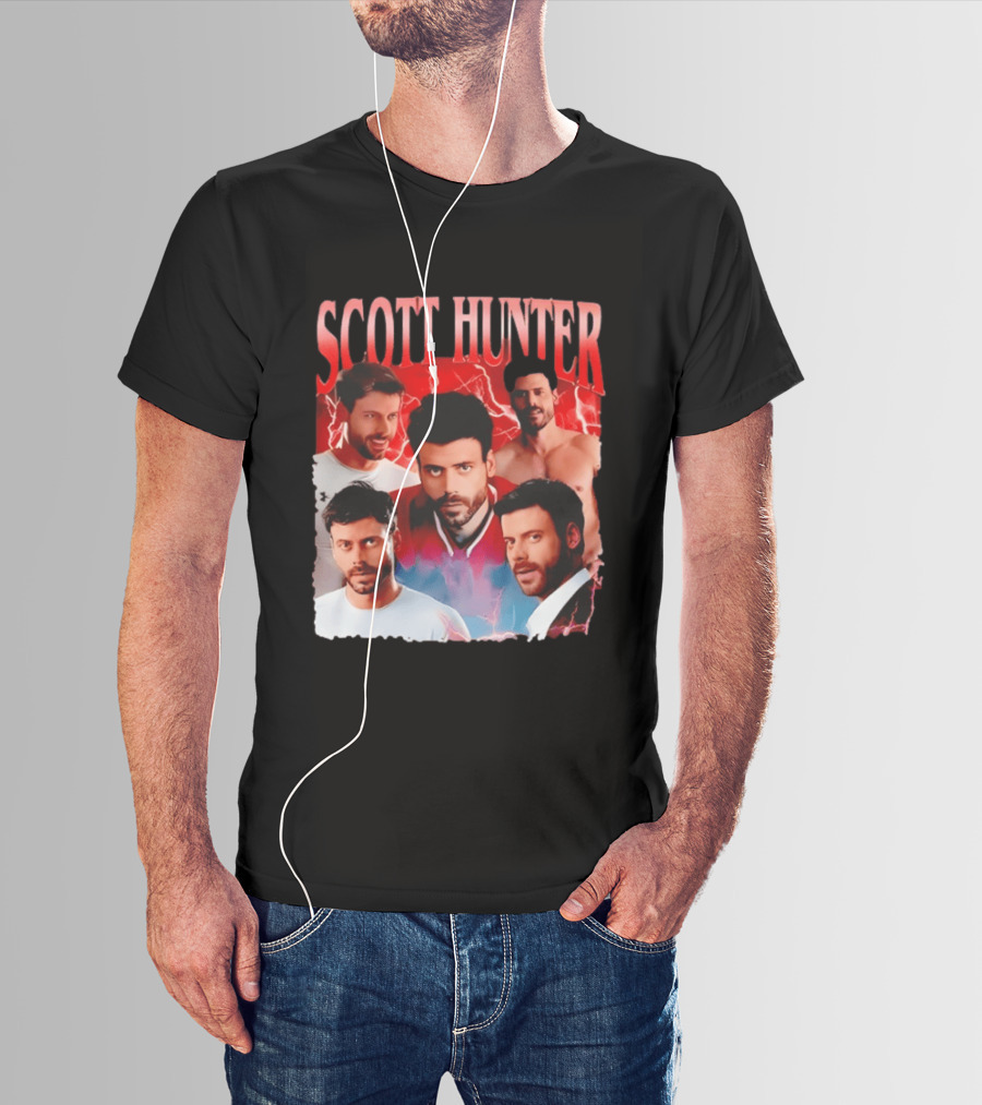 Scott Hunter Lightning Background Multiple Poses T-Shirt