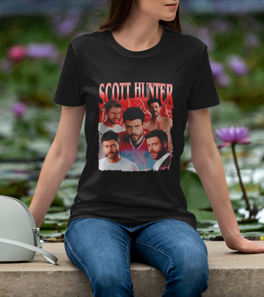 Scott Hunter Lightning Background Multiple Poses T-Shirt