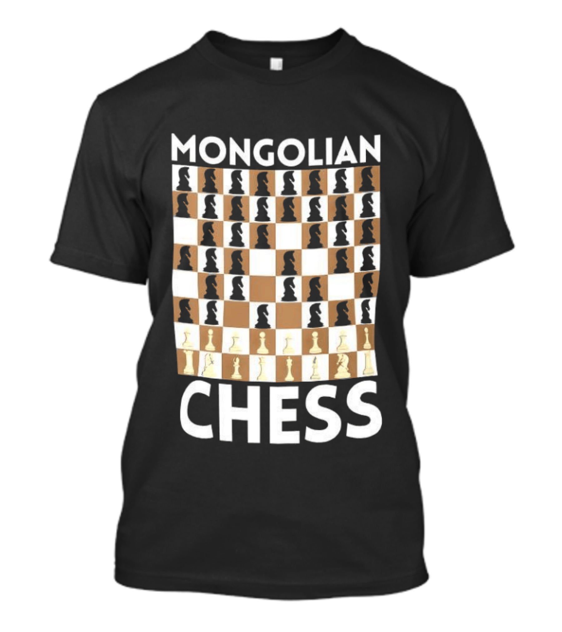 Mongolian Chess Knights No Mercy Mongol Empire Strategy T-Shirt