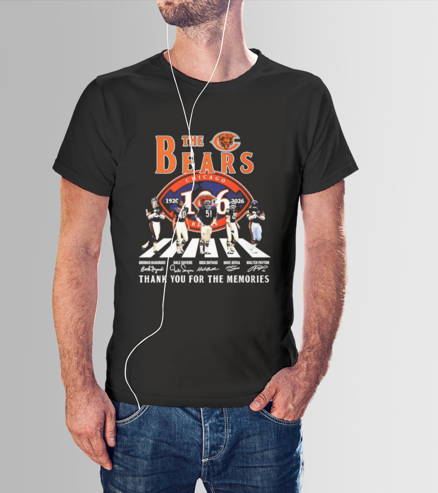 Chicago Bears 106th Anniversary 1920 2026 Nagurski Sayers Butkus Ditka Payton Thank You For The Memories T-Shirt