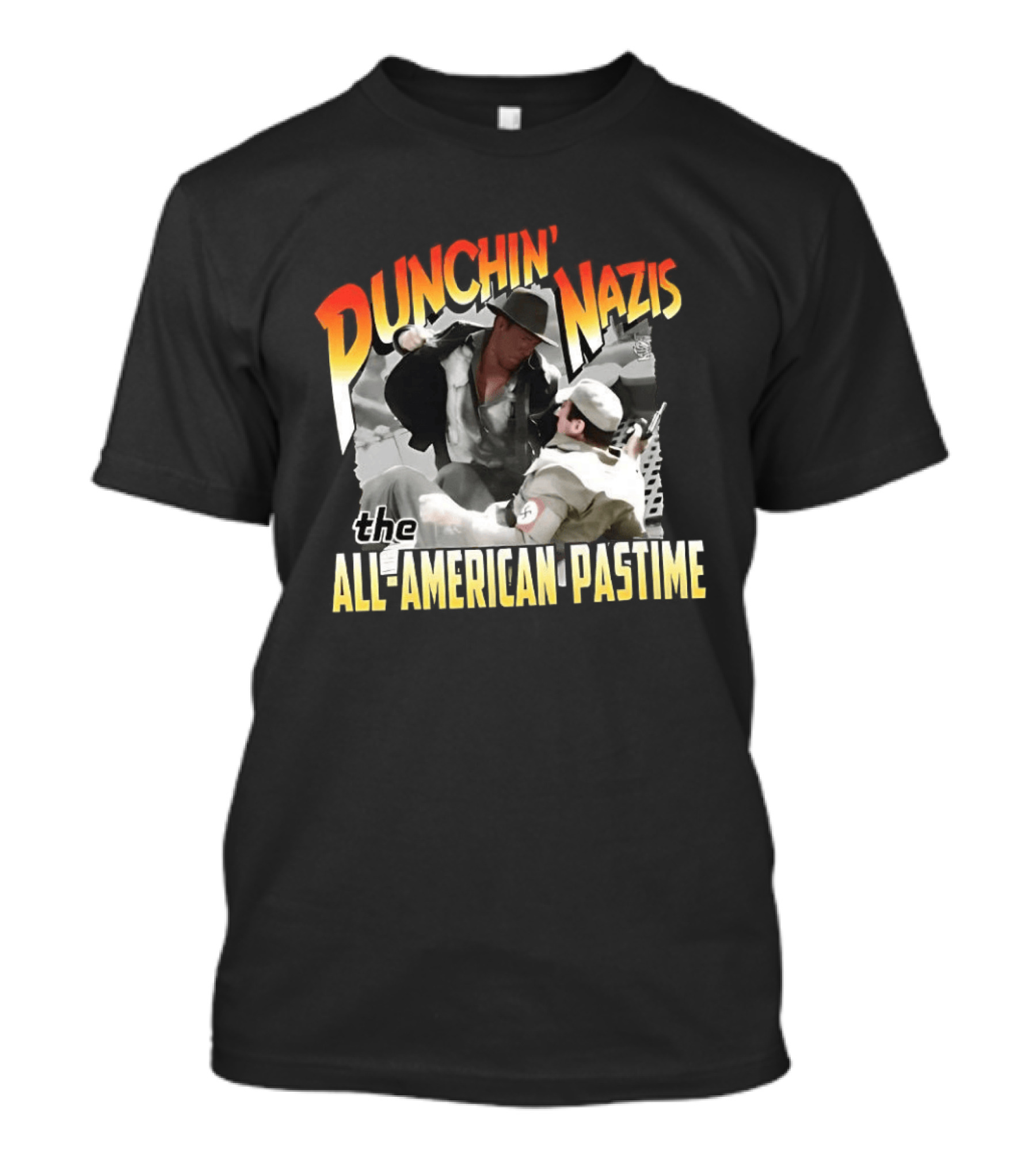 Punchin' Nazis The All American Pastime Vintage Action Scene T-Shirt