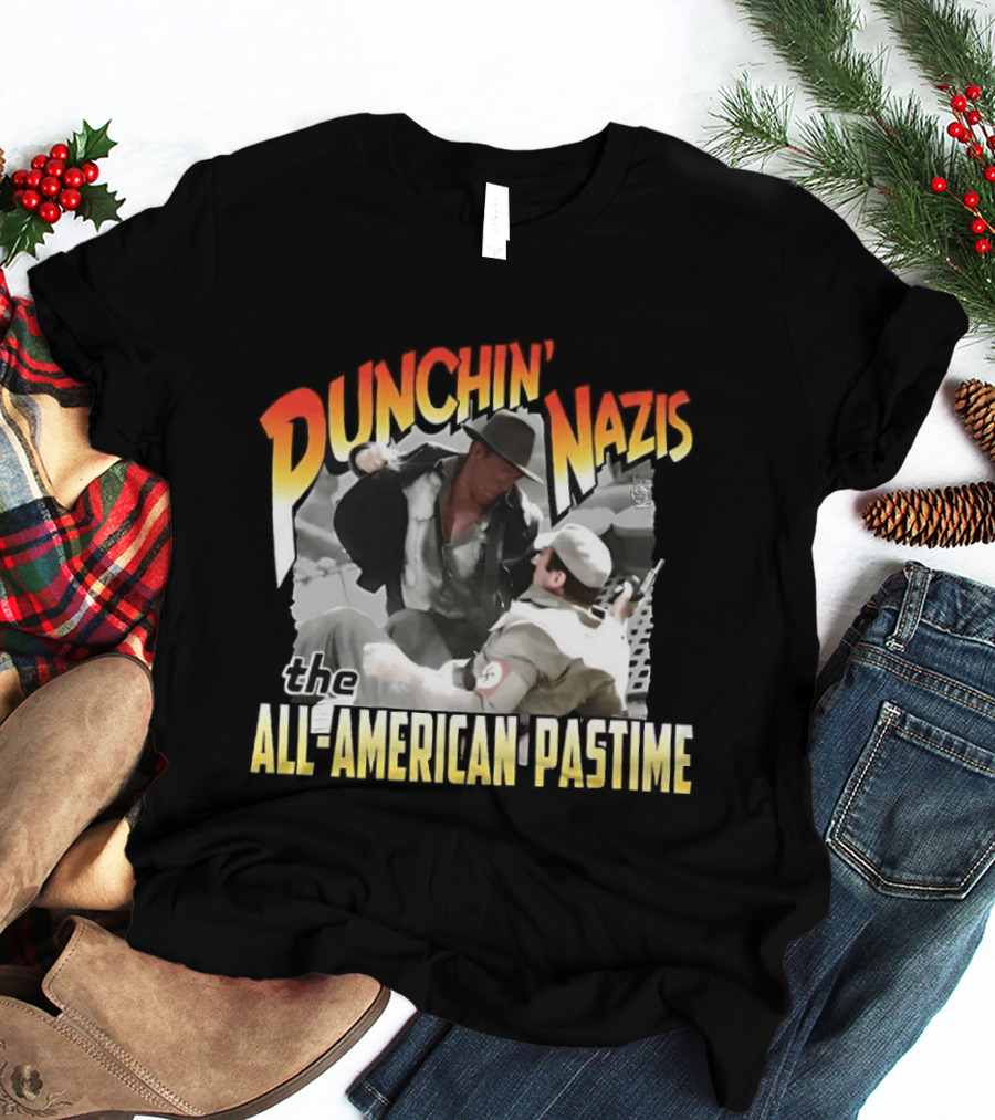 Punchin' Nazis The All American Pastime Vintage Action Scene T-Shirt