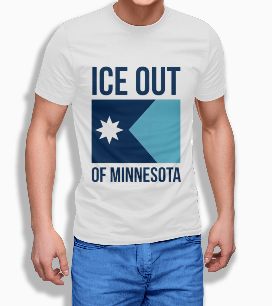 ICE Out Of Minnesota Star Flag T-Shirt