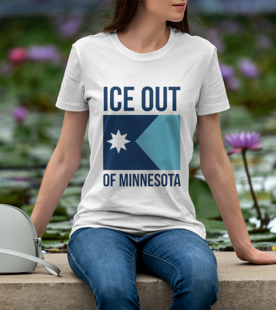 ICE Out Of Minnesota Star Flag T-Shirt