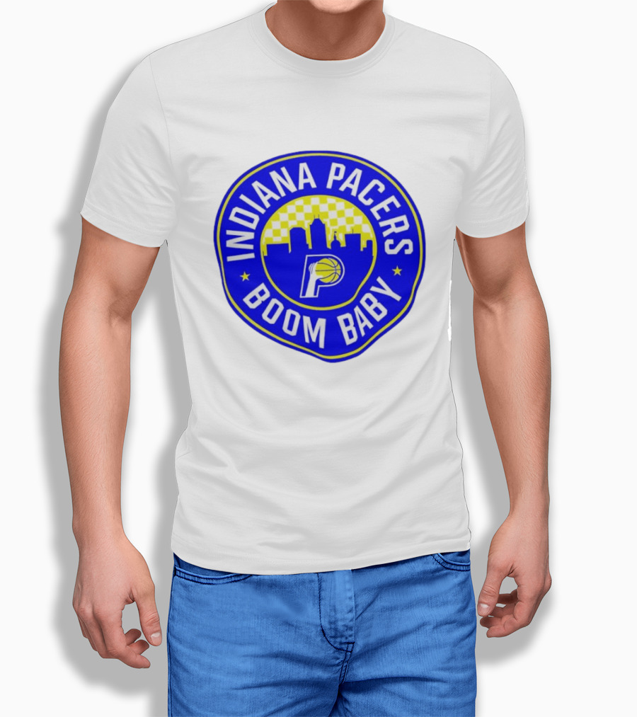 Indiana Pacers Boom Baby Skyline Basketball Team Circle T-Shirt
