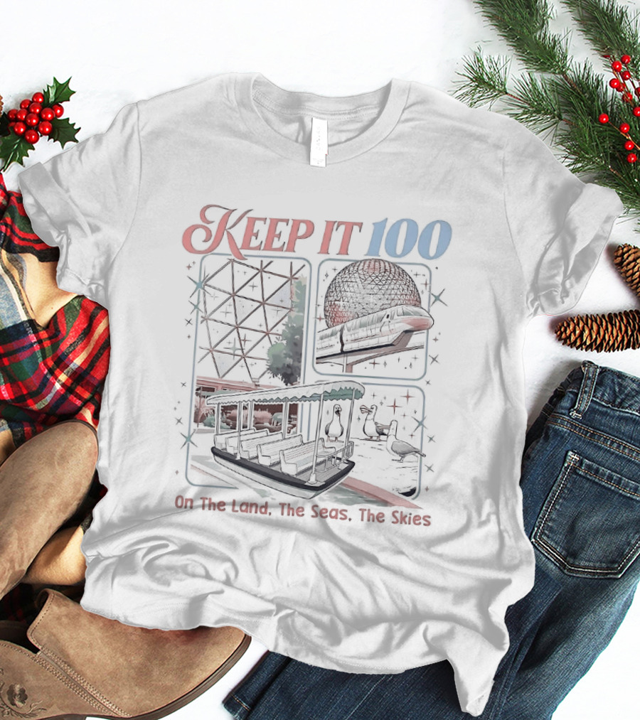 Keep It 100 On The Land The Seas The Skies Vintage Adventure T-Shirt