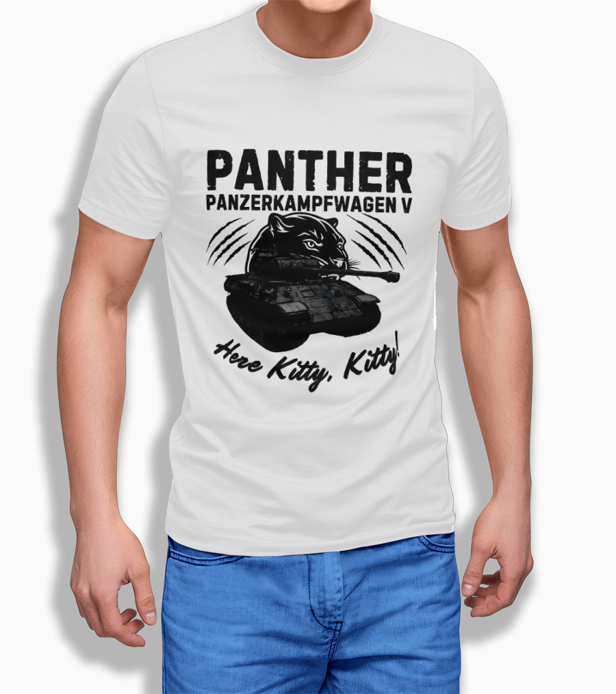 Panzerkampfwagen V Panther Tank Here Kitty Kitty T-Shirt