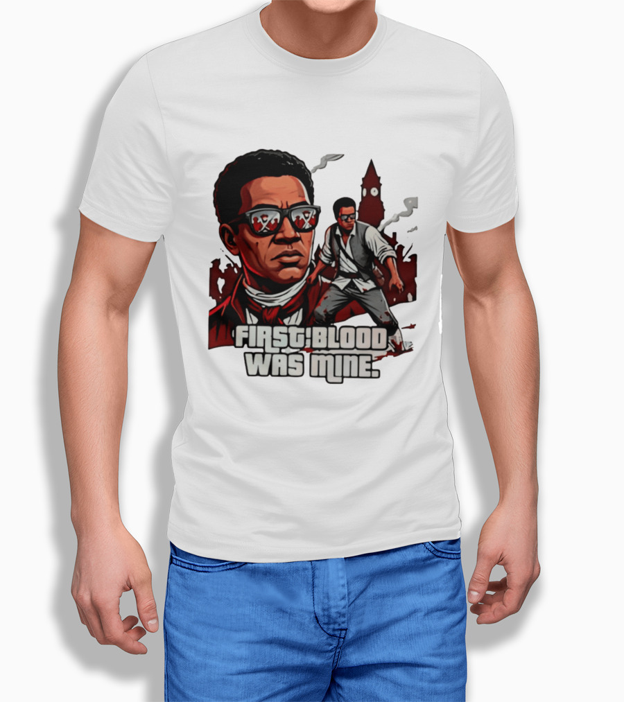 First Blood Was Mine Cool Character Action Scene T-Shirt