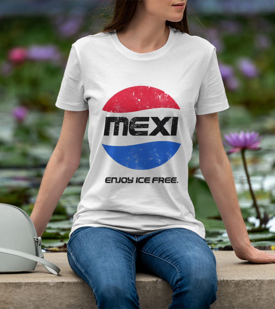 Mexi Enjoy Ice Free Red Blue Iconic Beverage Humor T-Shirt