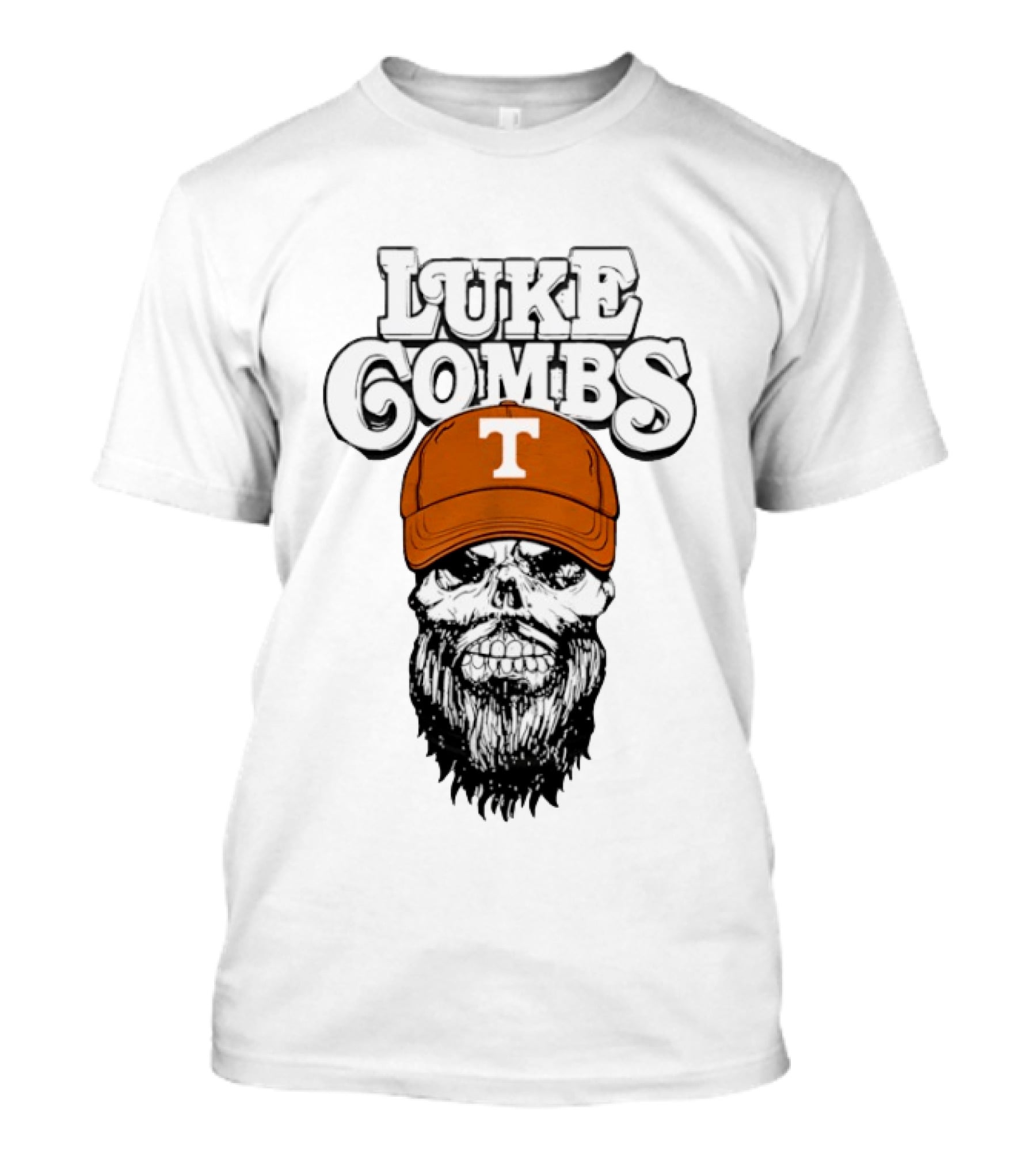 Luke Combs Tennessee Volunteers Skull Cap NCAA T-Shirt