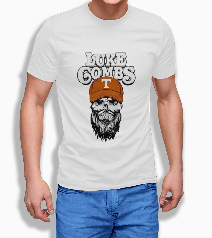 Luke Combs Tennessee Volunteers Skull Cap NCAA T-Shirt
