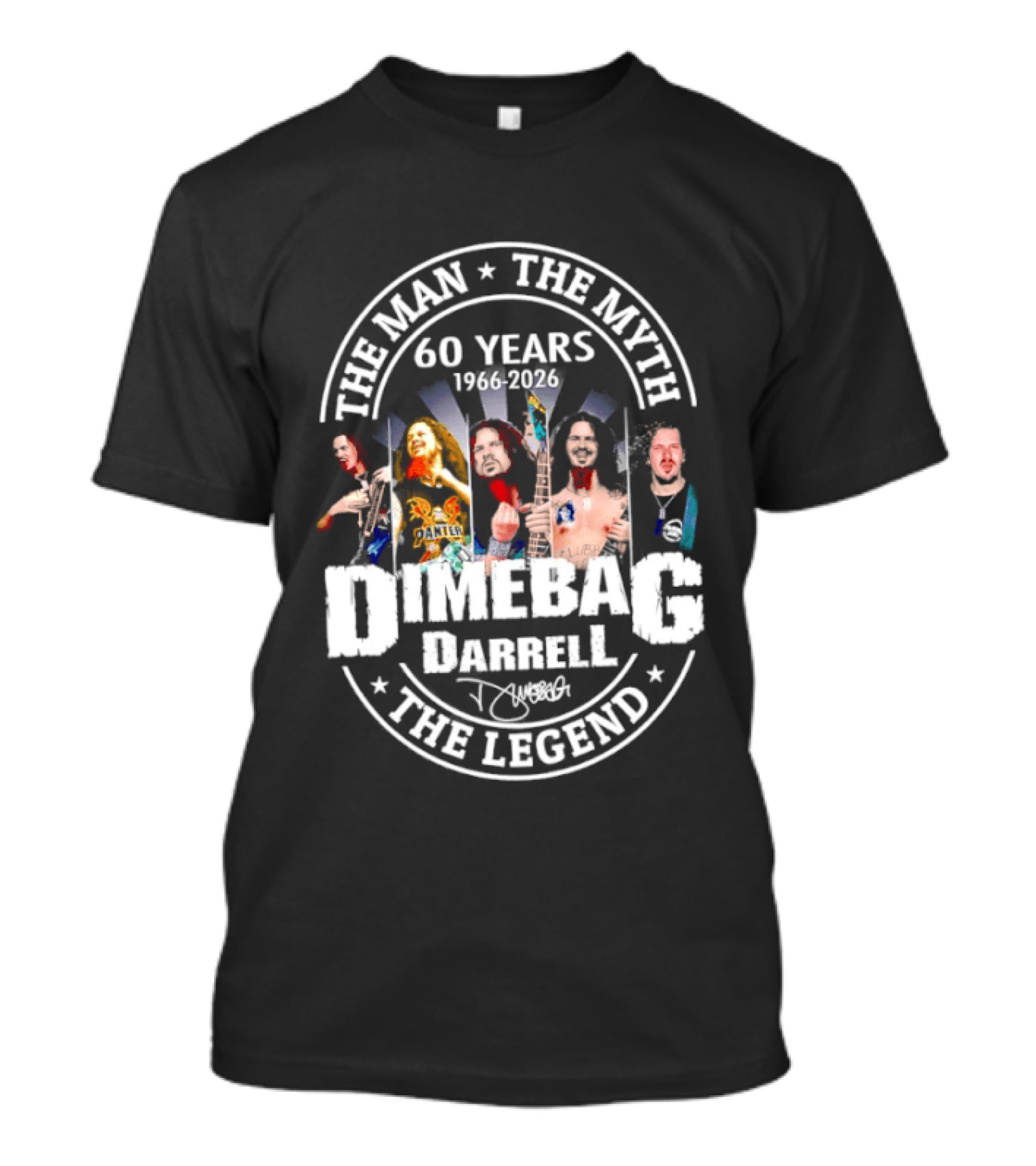 Dimebag Darrell The Man The Myth 60 Years 1966 2026 The Legend T-Shirt