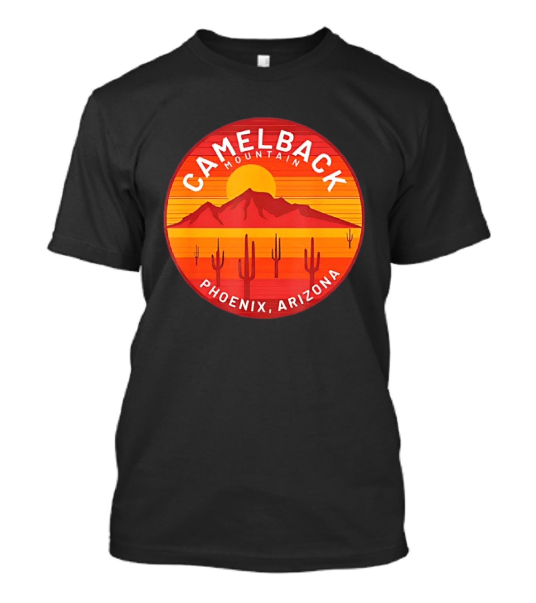 Camelback Mountain Phoenix Arizona Sunset Cactus Desert Hiking T-Shirt