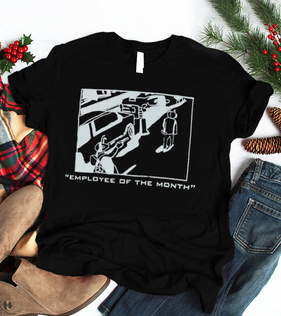 Employee Of The Month Comic Style Action Scene T-Shirt