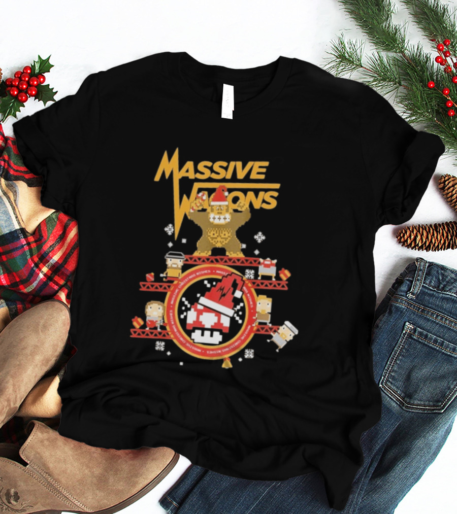 Massive Wagons 8bit Xmas Christmas Festive Donkey Kong T-Shirt
