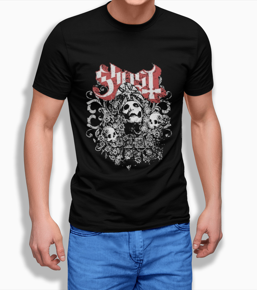 Ghost Papa Emeritus Skull Faces T-Shirt