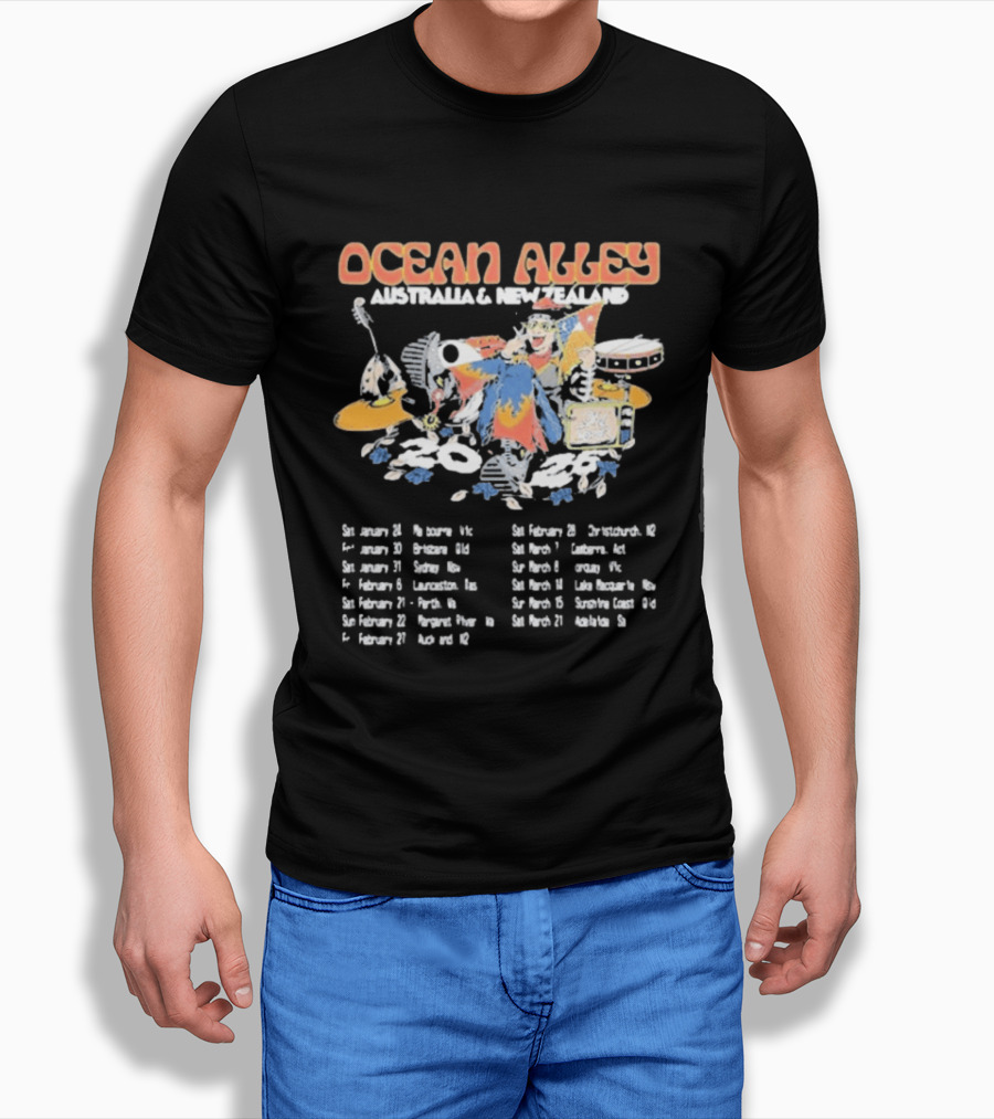 Ocean Alley Australia & New Zealand 2026 Tour Dates Music Band T-Shirt