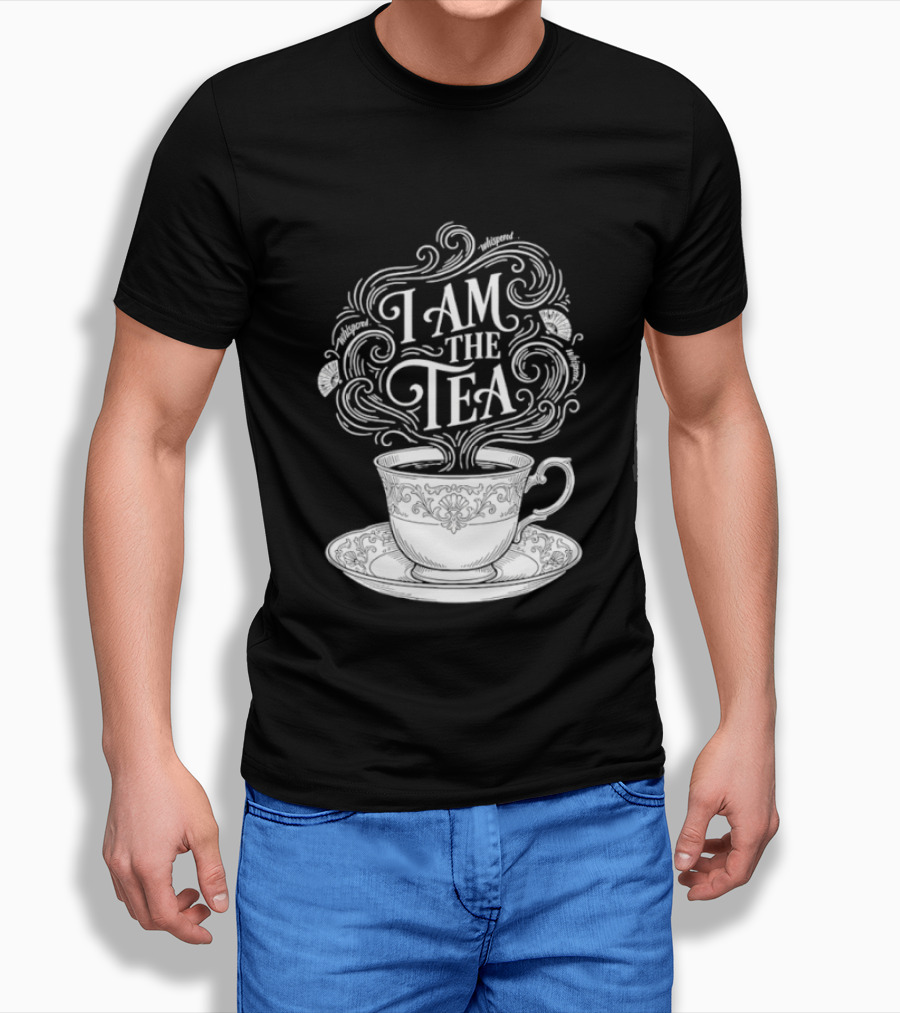 I Am The Tea Elegant Cup Typography Humor T-Shirt