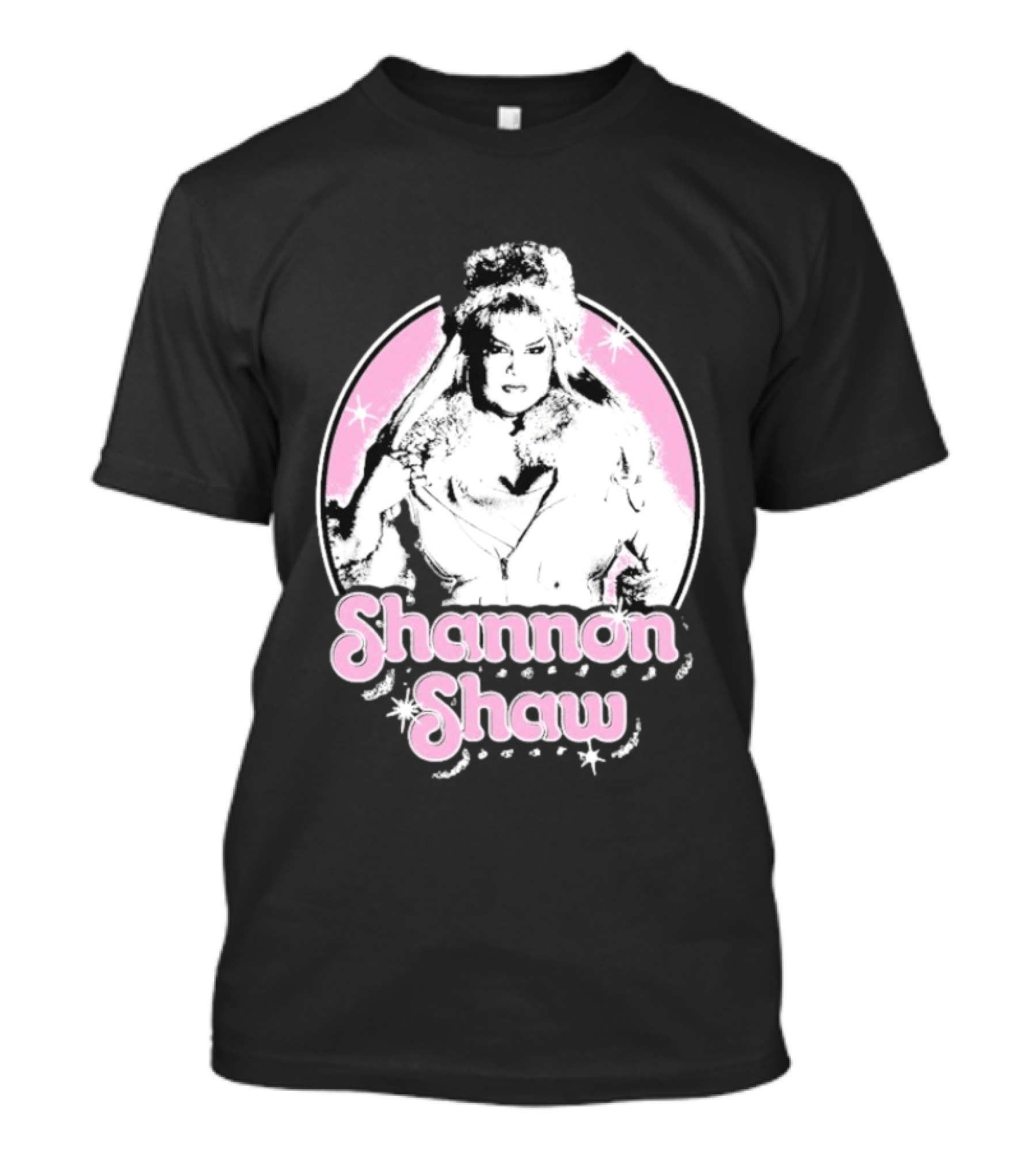 Shannon Shaw Fur Coat Glamour Pink Starry T-Shirt