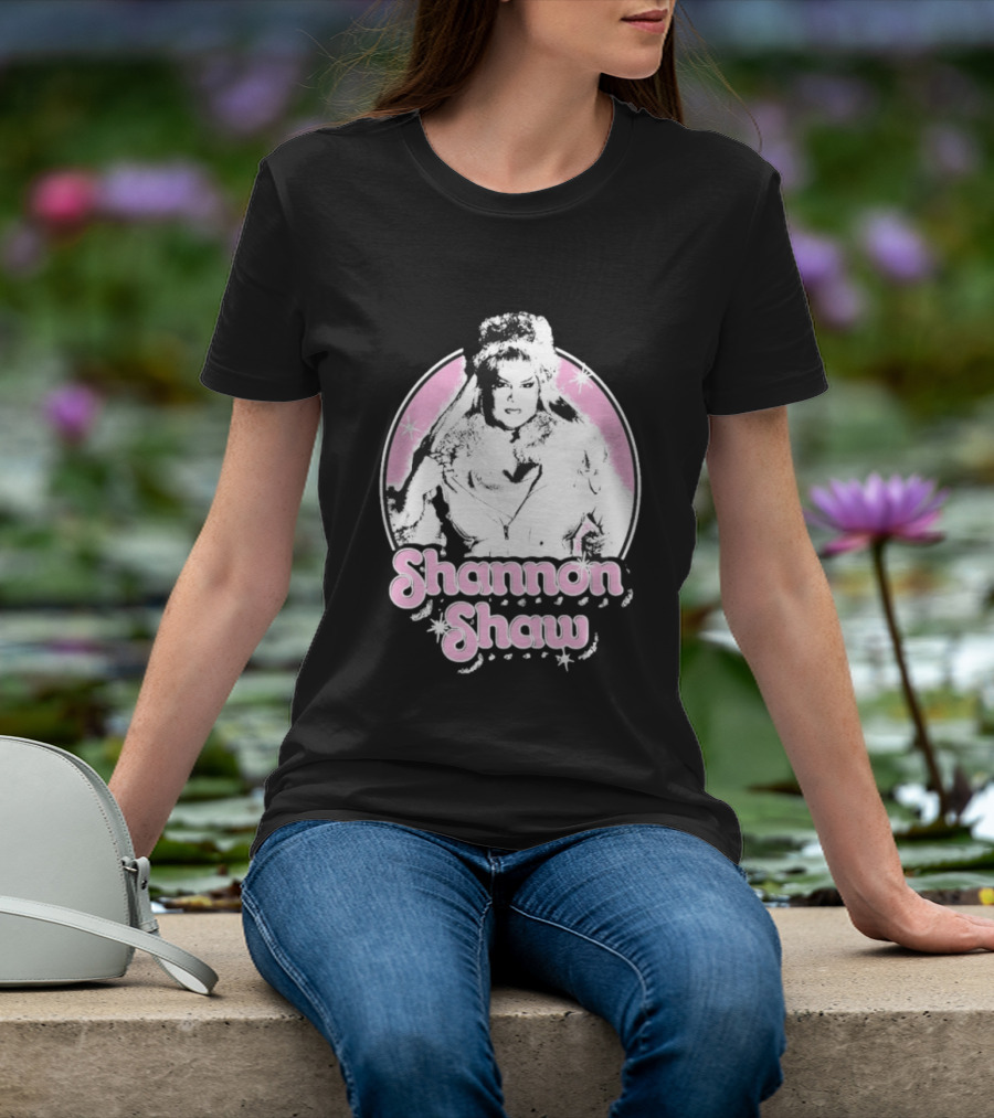 Shannon Shaw Fur Coat Glamour Pink Starry T-Shirt