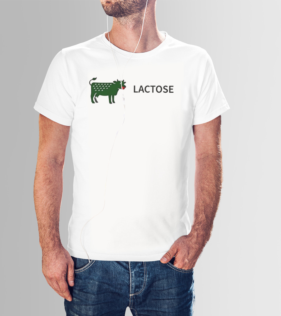 Lactose Cow 2026 Eating Red Apple T-Shirt