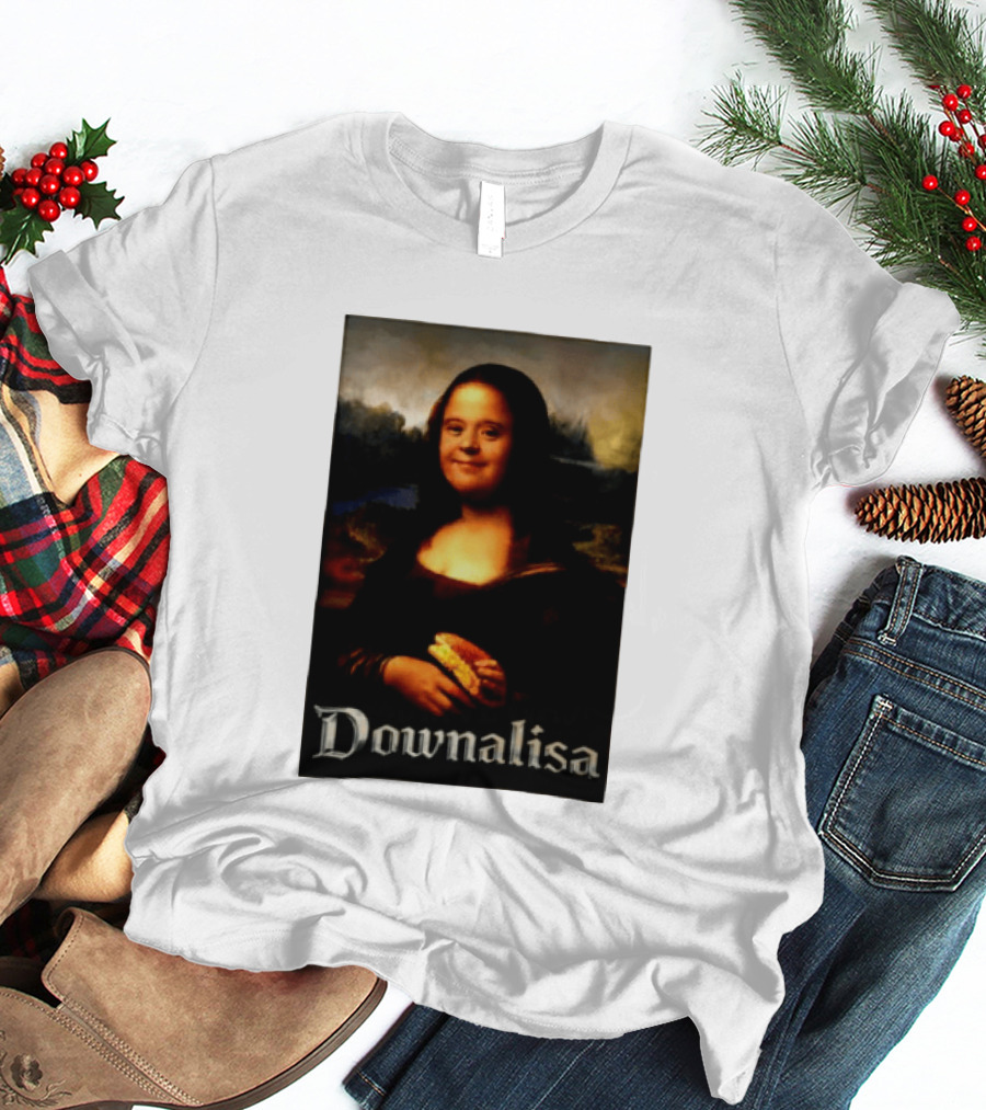 Downalisa Mona Lisa Parody Featuring T-Shirt