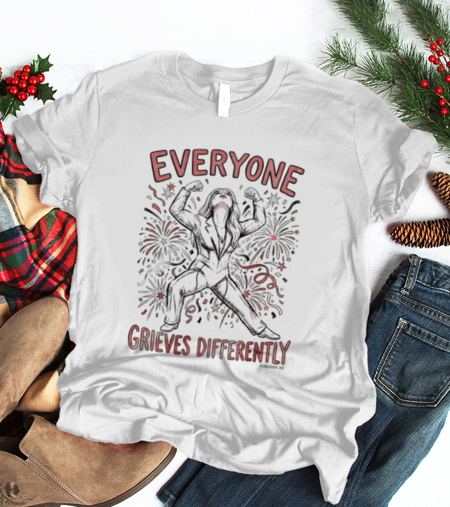 Everyone Grieves Differently Powerful Expression With Bold Red Accents T-Shirt
