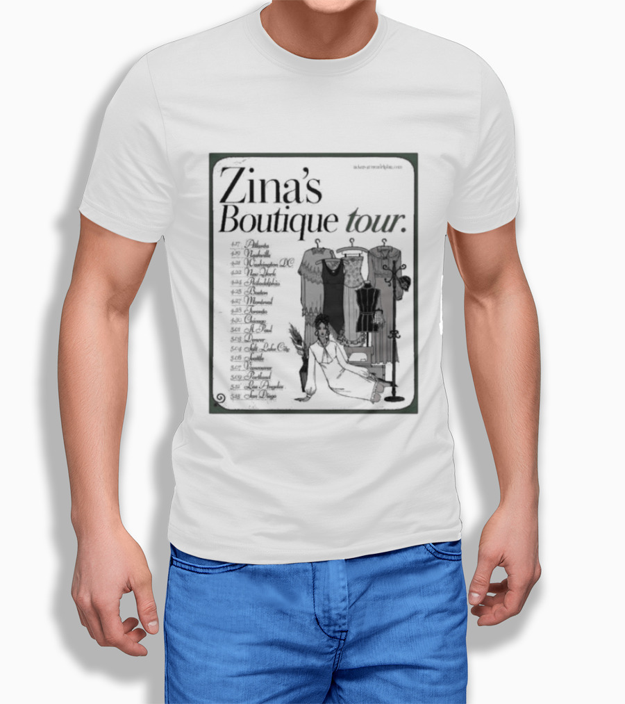 Zina's Boutique Tour Dates 2026 Fashion Collection T-Shirt