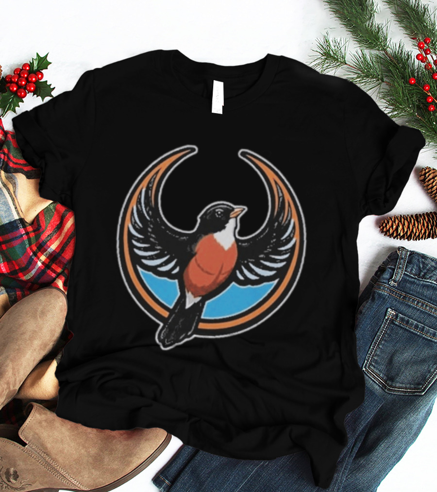 American Robin Rebel Resistance Michigan Wisconsin State Bird T-Shirt