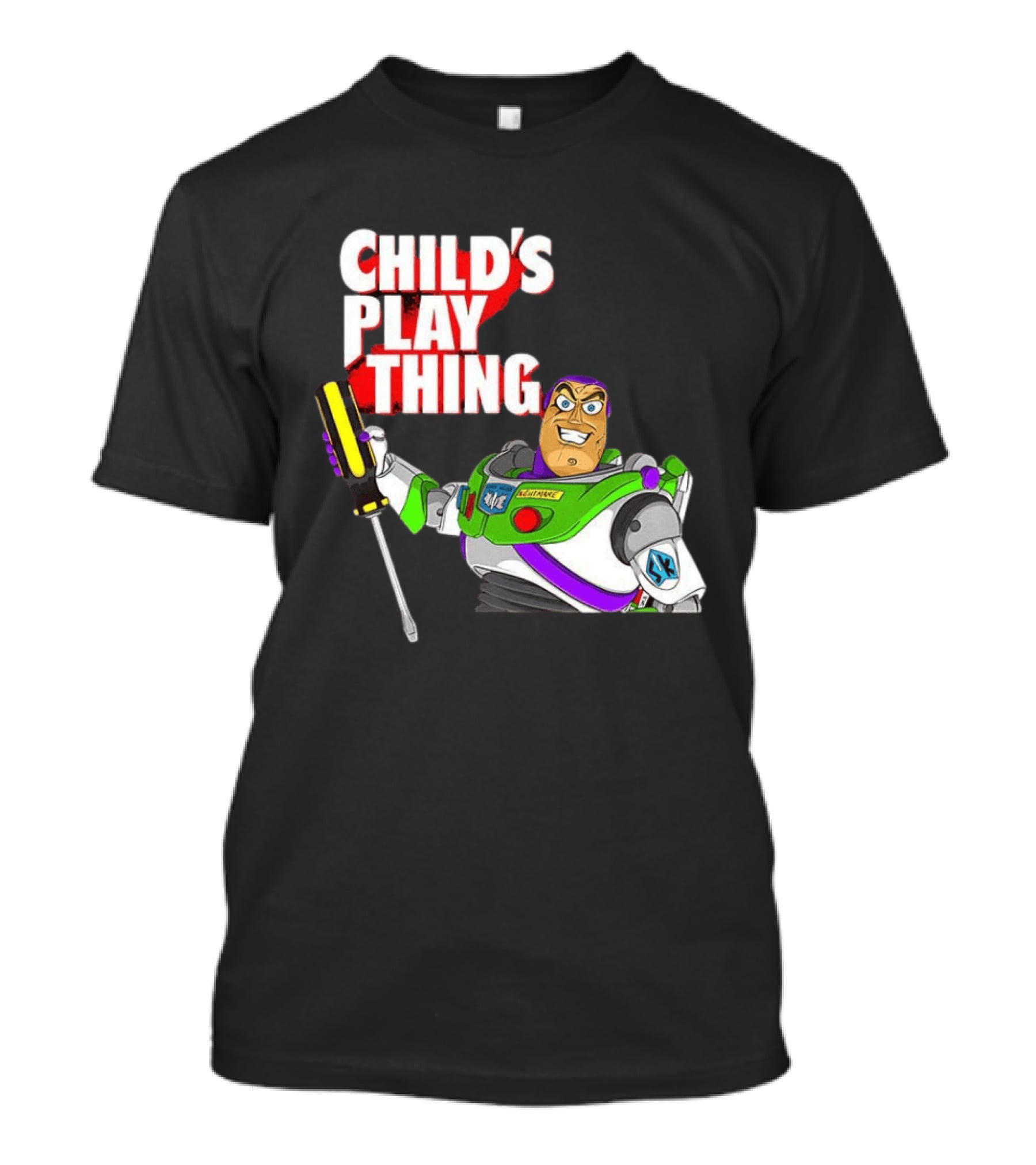 Child's Play Thing Buzz Lightyear Horror Crossover Toy Story T-Shirt
