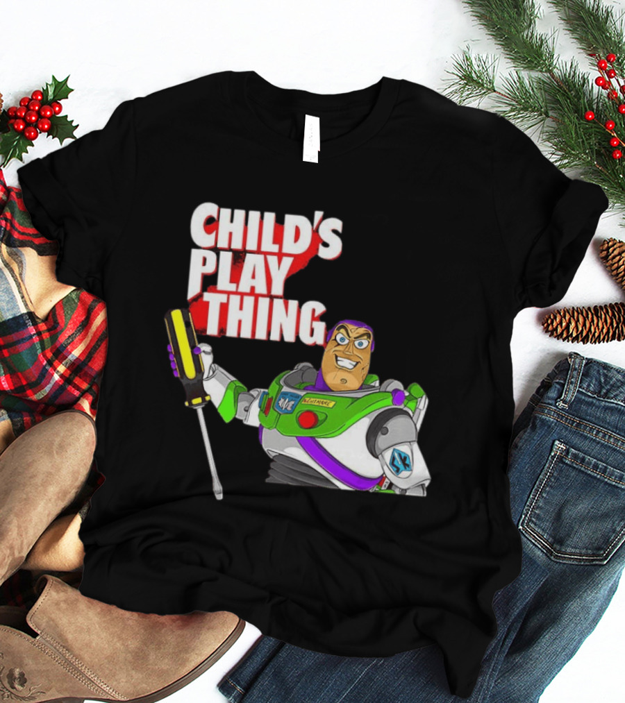 Child's Play Thing Buzz Lightyear Horror Crossover Toy Story T-Shirt
