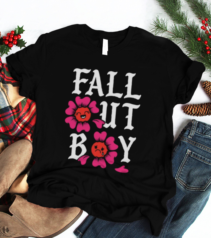 Fall Out Boy Floral Pink Red Flowers T-Shirt