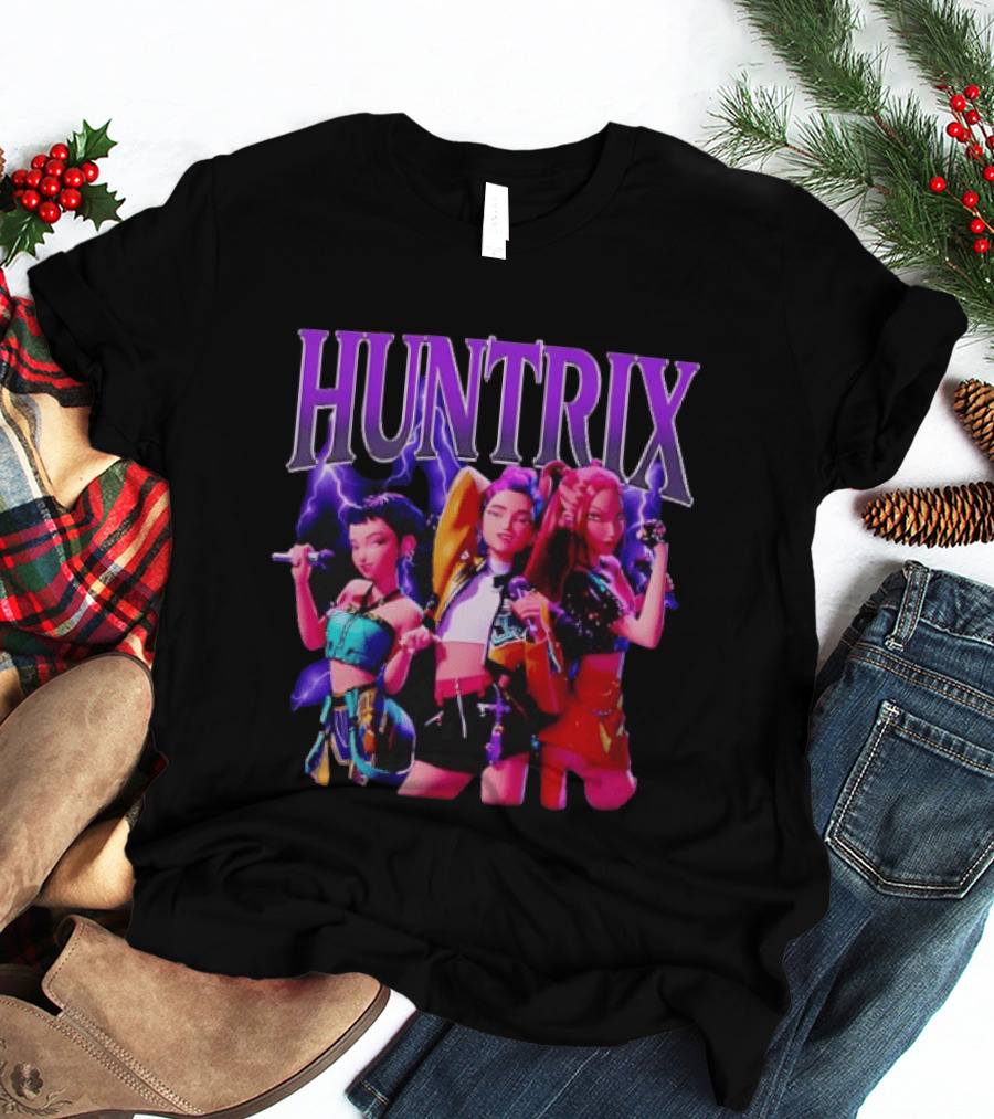 Huntrix Girls Trio Power Pose With Lightning Effect T-Shirt
