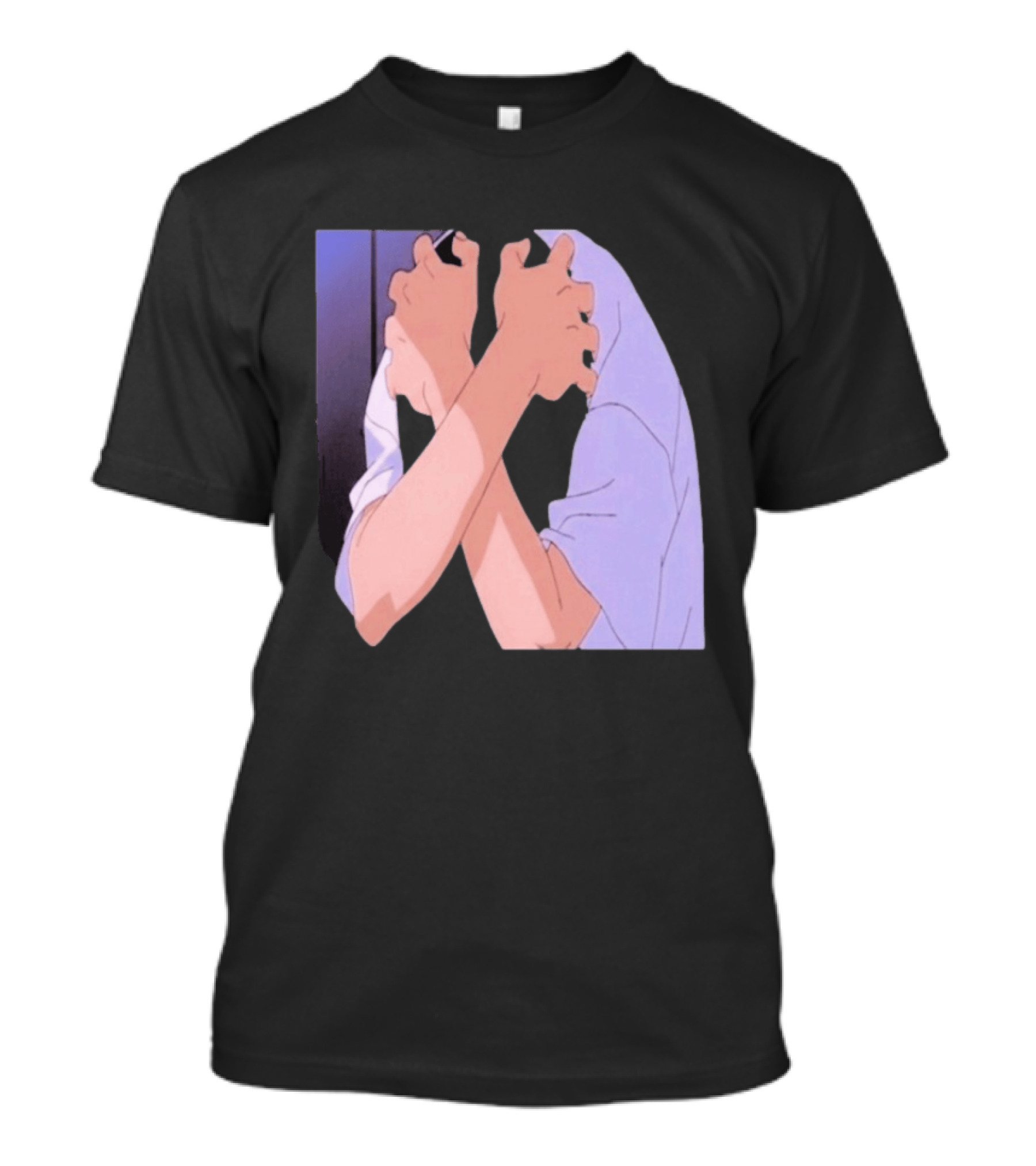 Ikari Shinji Sad Guy Clenched Hands Anime Scene T-Shirt