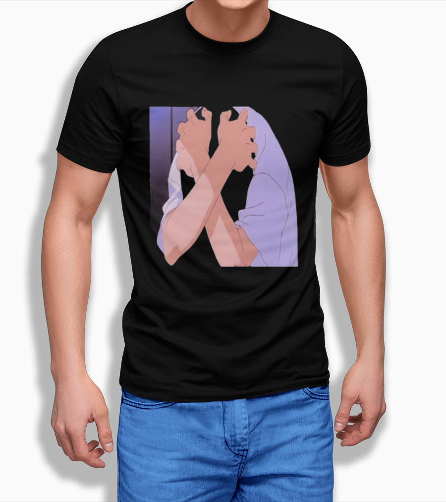 Ikari Shinji Sad Guy Clenched Hands Anime Scene T-Shirt