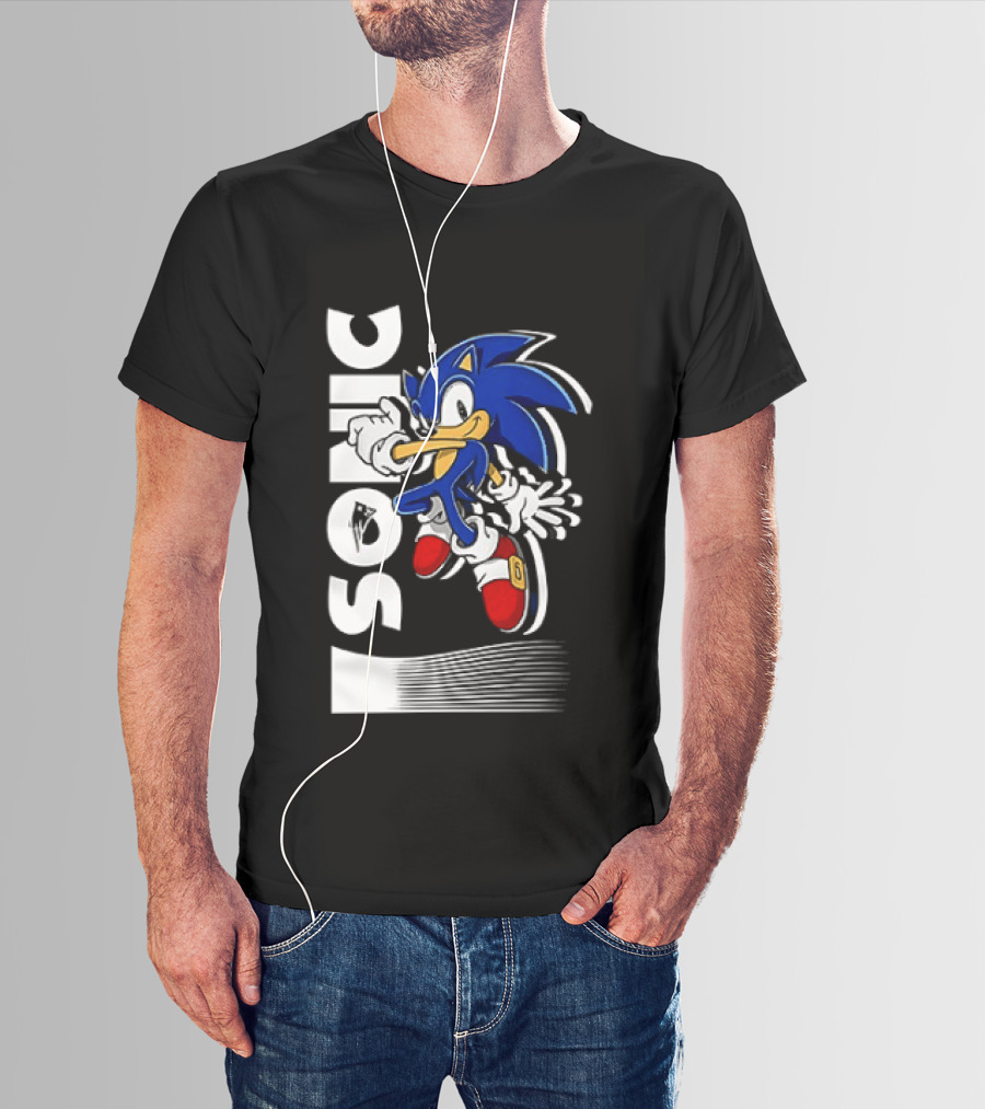 Sonic The Hedgehog New England Patriots Collaboration T-Shirt